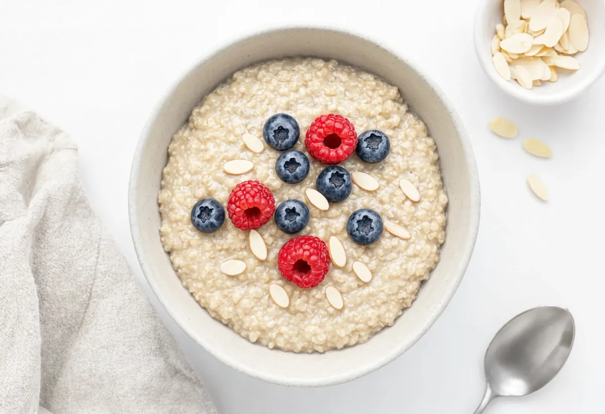 Haferbrei mit frischem Obst und Nüssen – ein von NutriCoachAI vorgeschlagenes Frühstück
